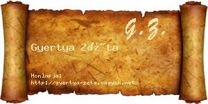 Gyertya Zéta névjegykártya